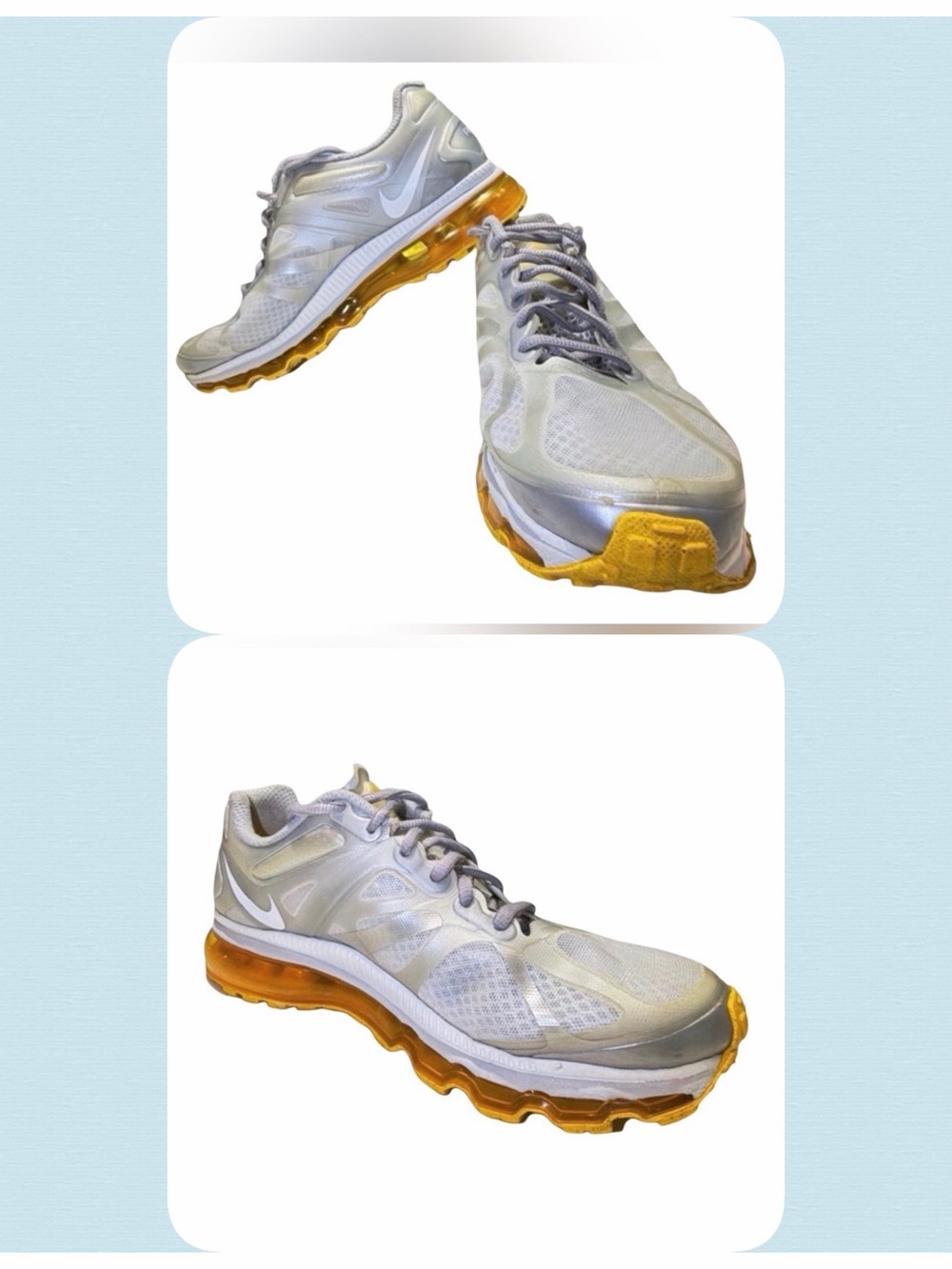 Nike Air Max+ 2010 Livestrong Silver Gold Running Sneakers | Women's 9.5
